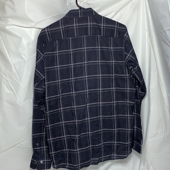 Men’s bugatchi caviar plaid button down long sleeve shirt size M - Picture 3 of 6